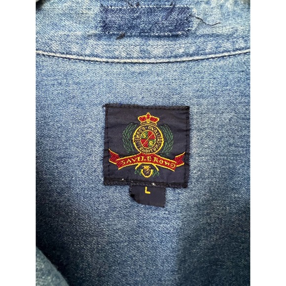 Savil Rowe Denim Button Down Longsleeve Shirt - Picture 9 of 16